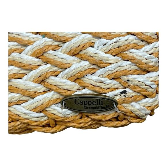 Cappelli Straworld Elegant Woven Straw Crossbody Bag Cream Tan Coastal Grandma - Picture 9 of 10